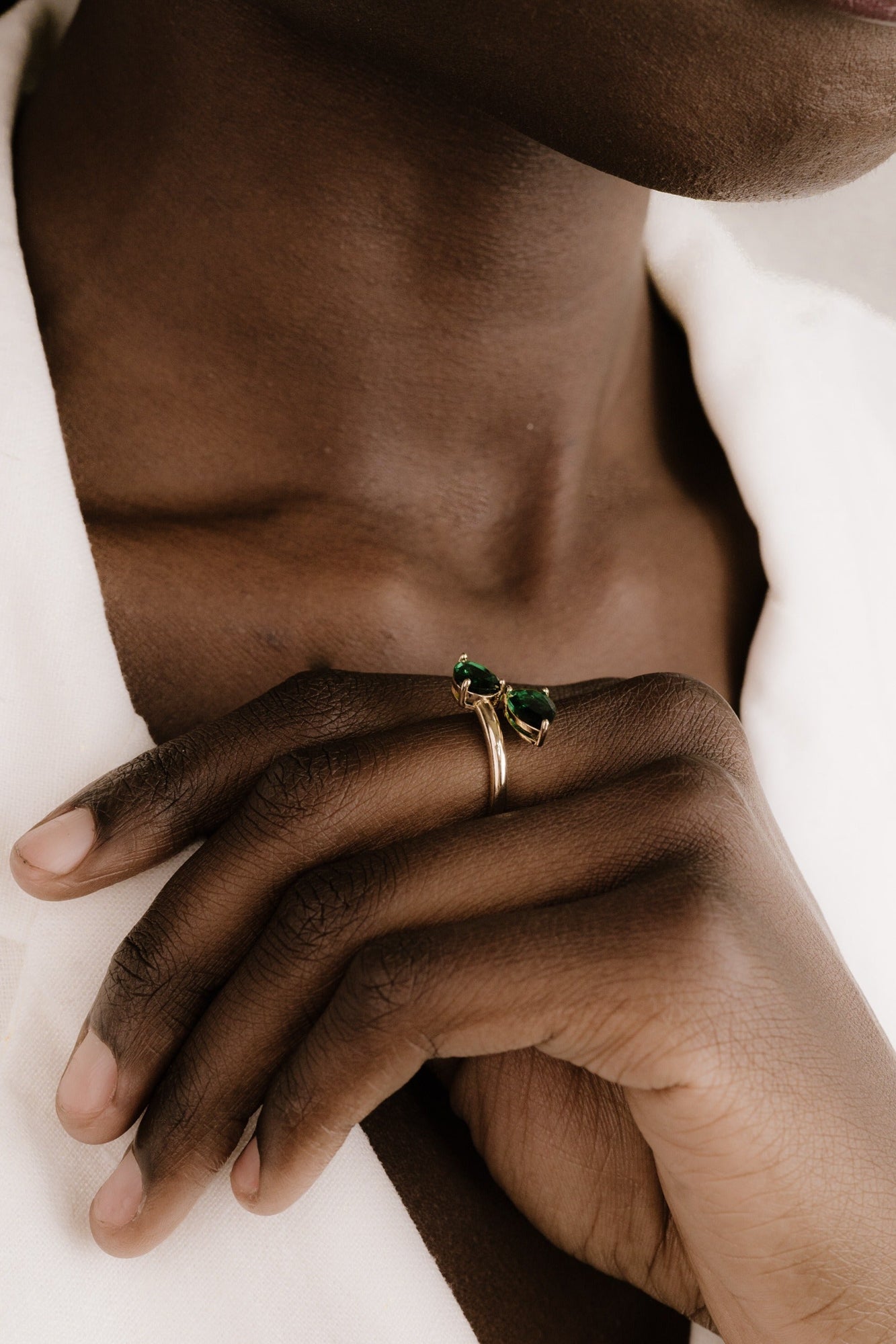 Crystal Teardrop Wrap Ring