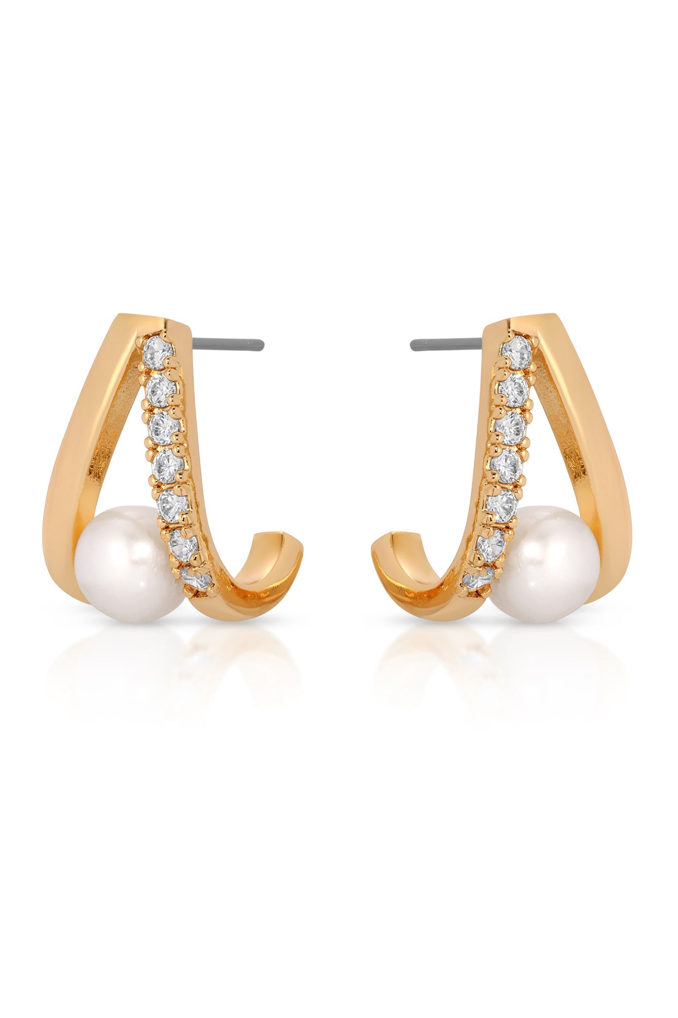Pavé and Pearl Earrings
