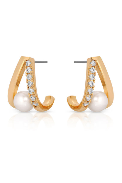 Pavé and Pearl Earrings