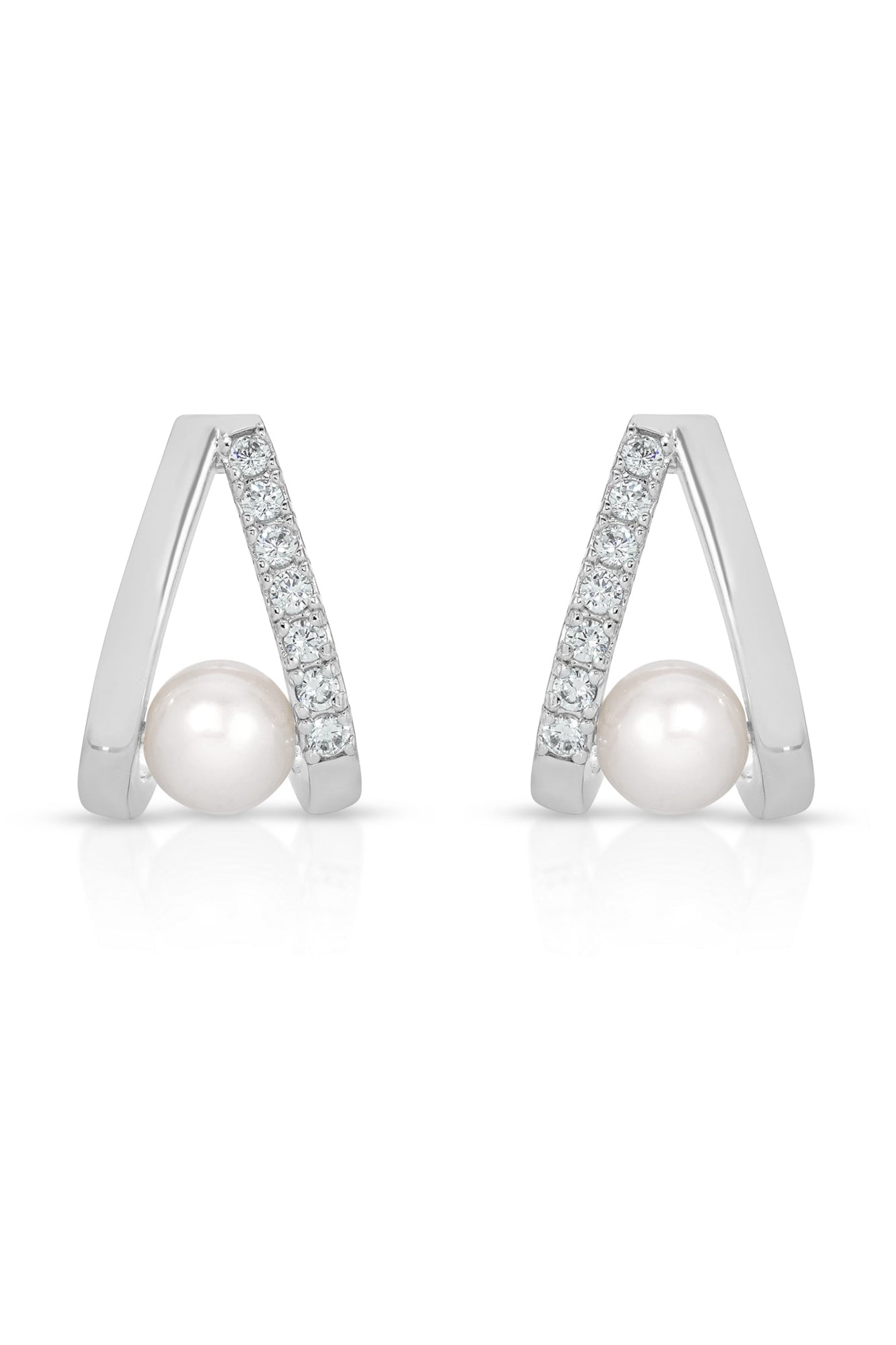 Pavé and Pearl Earrings