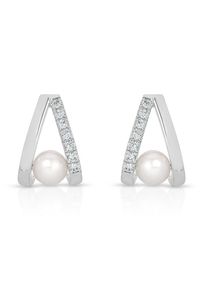 Pavé and Pearl Earrings