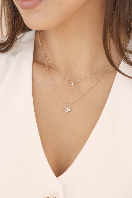 Layered Starburst Crystal Necklace