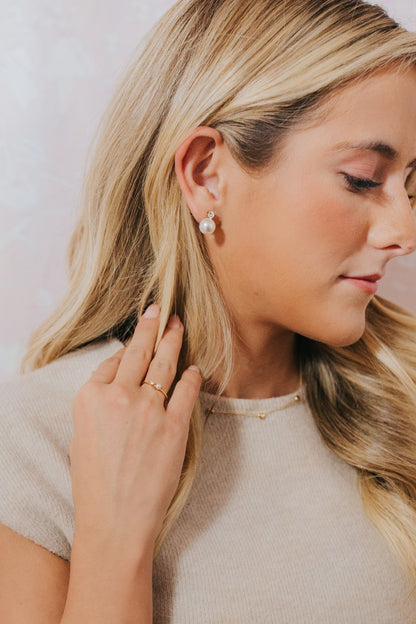 The Molly Pearl Studs in Gold