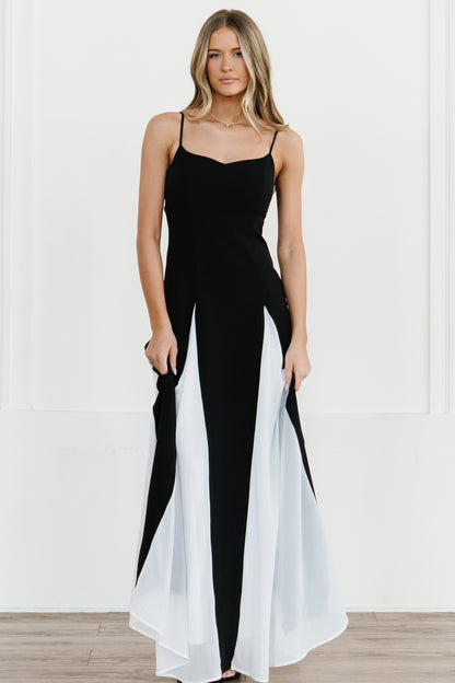 Adela Maxi Dress | Black + White