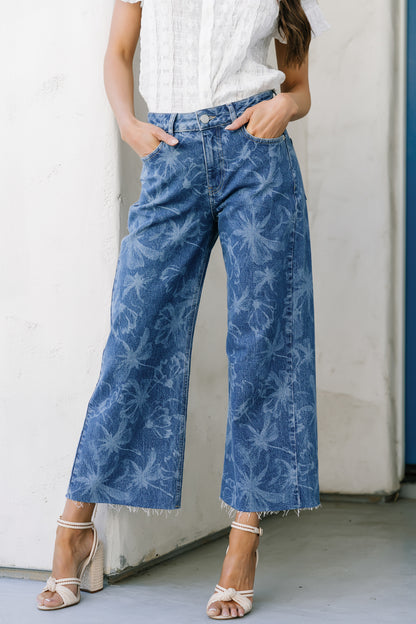 Cádiz Mid Rise Relaxed Jeans | Medium Floral Wash