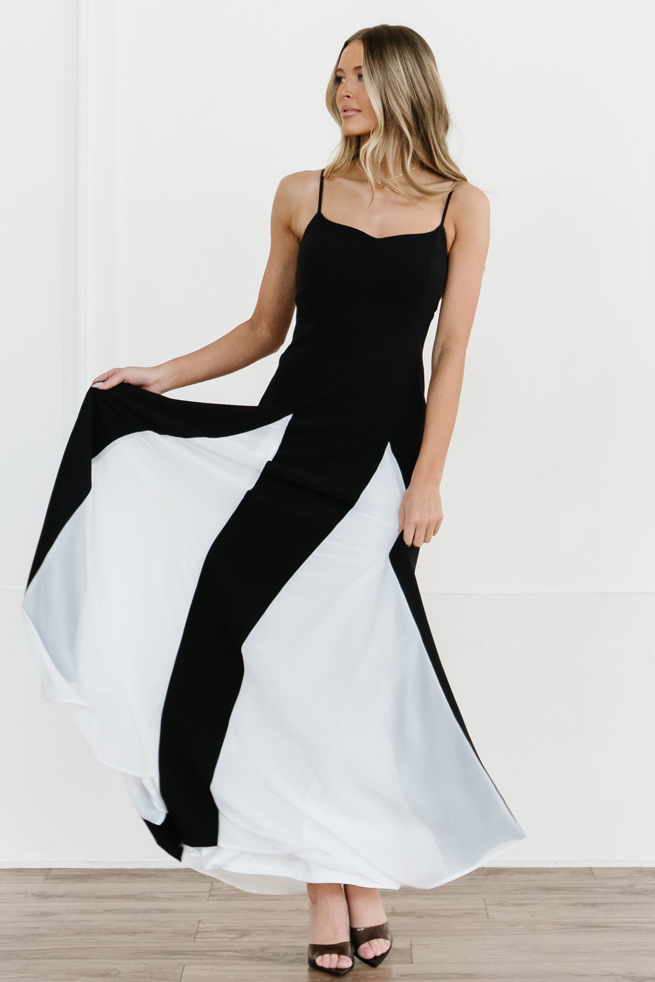 Adela Maxi Dress | Black + White