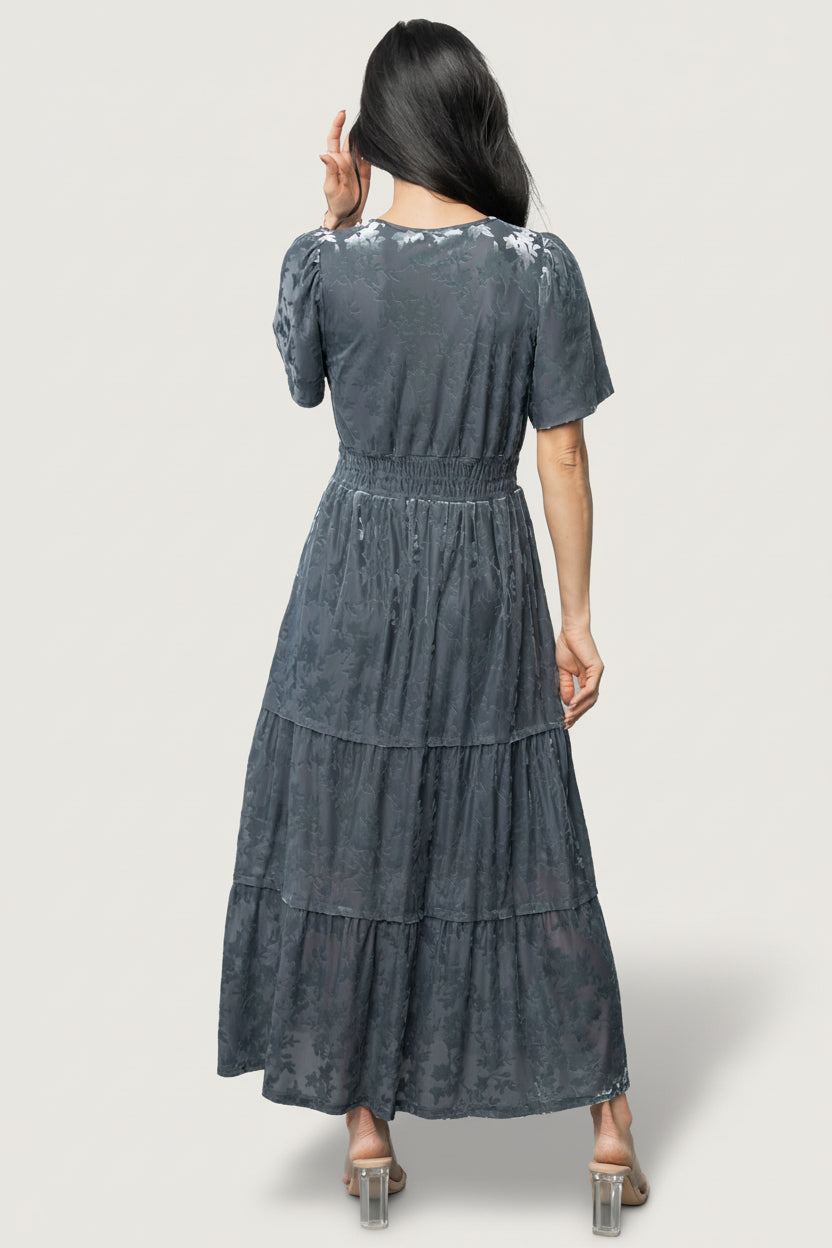 Baltic Born Womens Bronwyn Velvet Dress | Dusty Blue | Size: 1XL Baltic Born Womens Bronwyn Velvet Dress | Dusty Blue | Size: 1XL