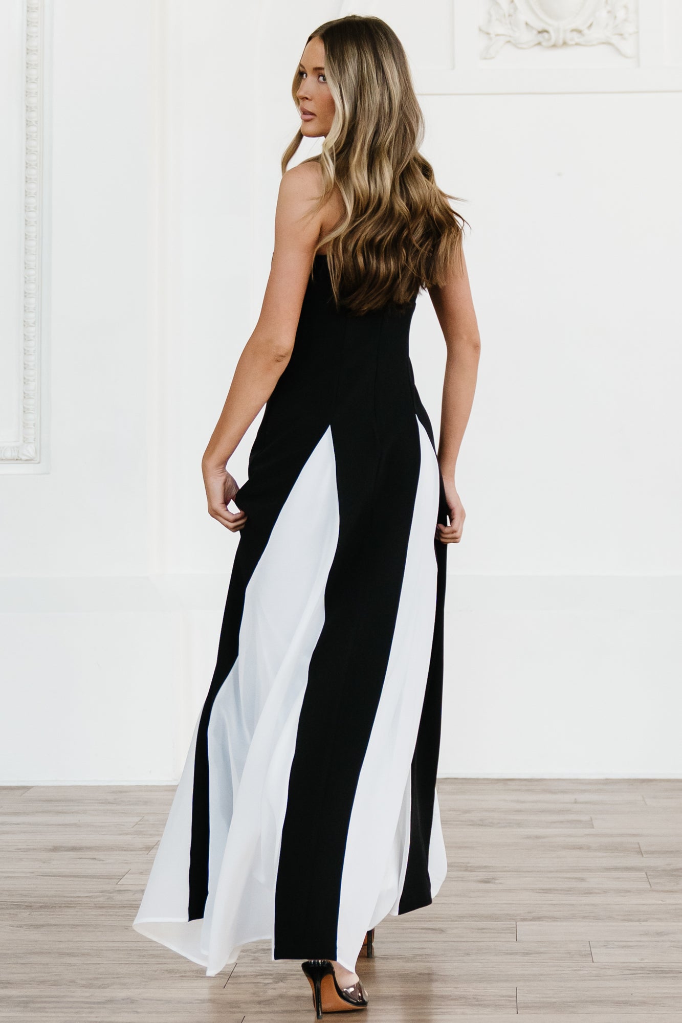 Adela Maxi Dress | Black + White