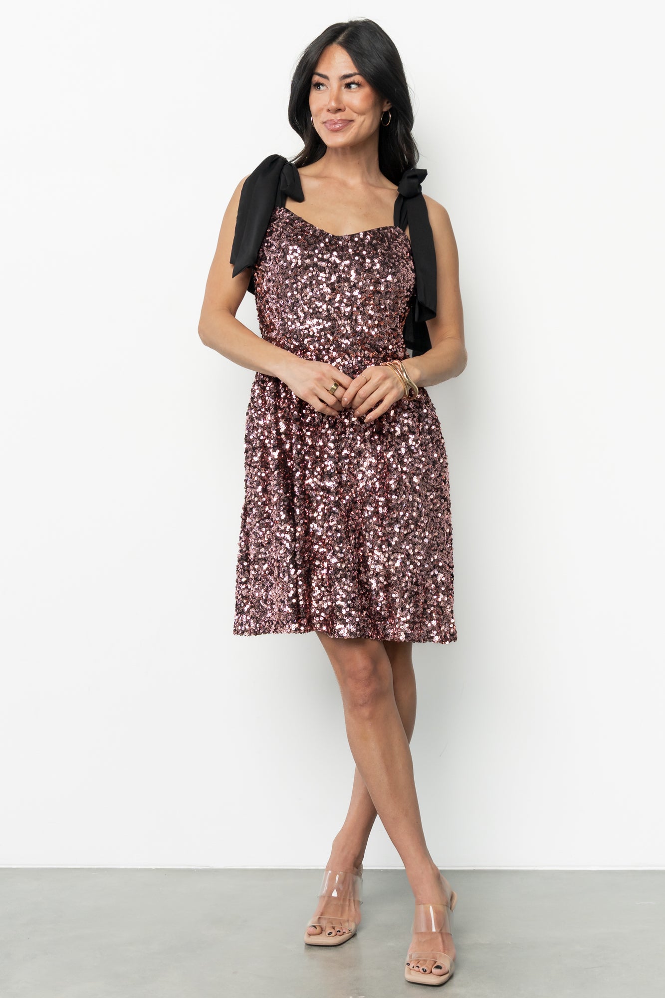 Vega Sequin Short Dress | Mauve