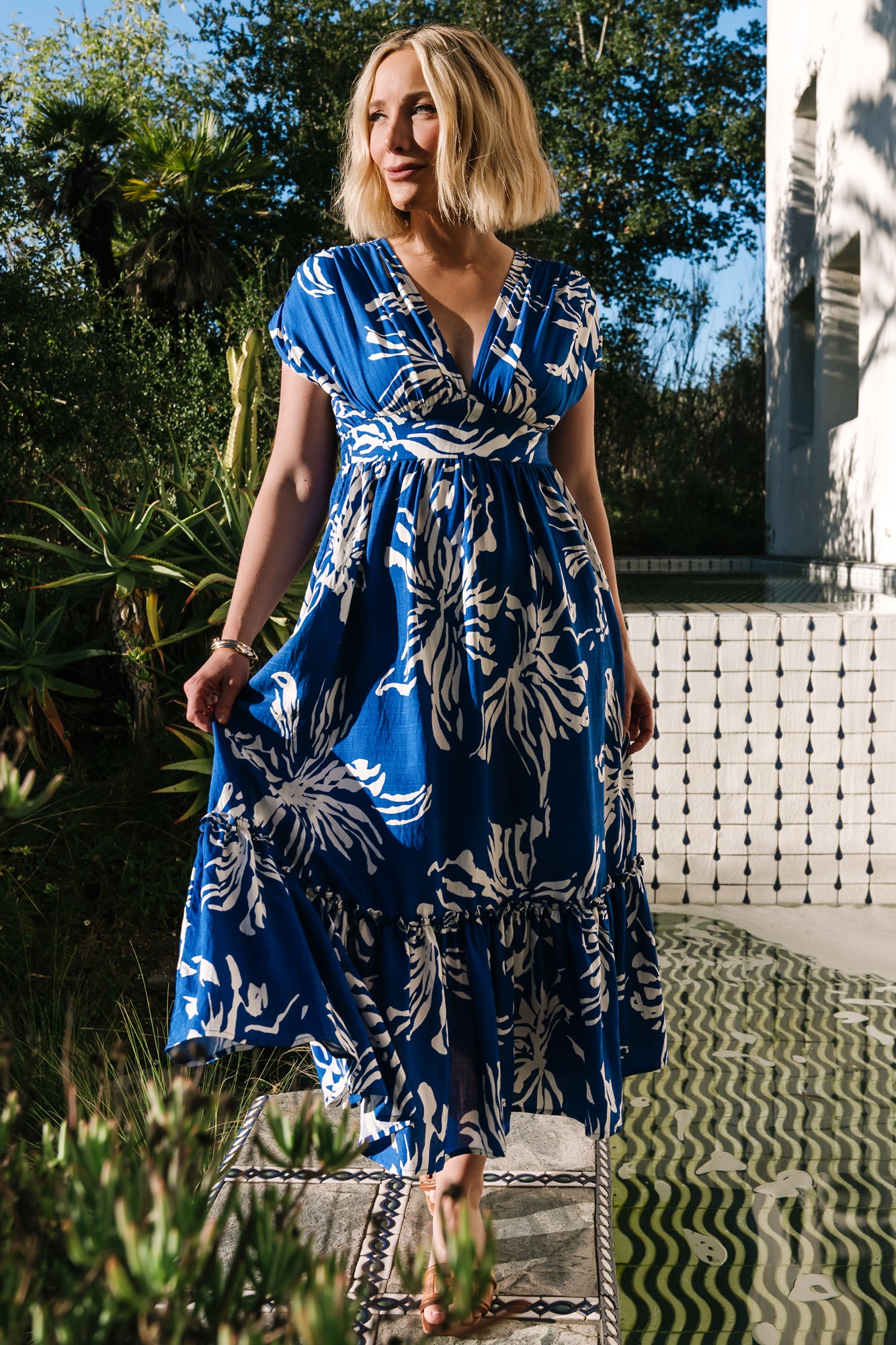 Rosa Midi Dress | Cobalt Print