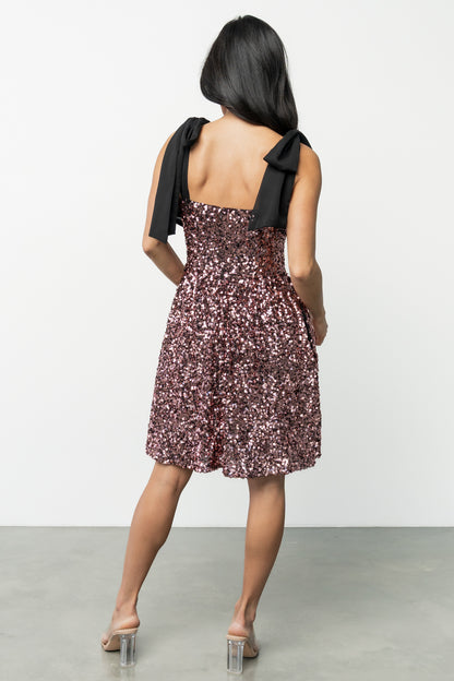 Vega Sequin Short Dress | Mauve