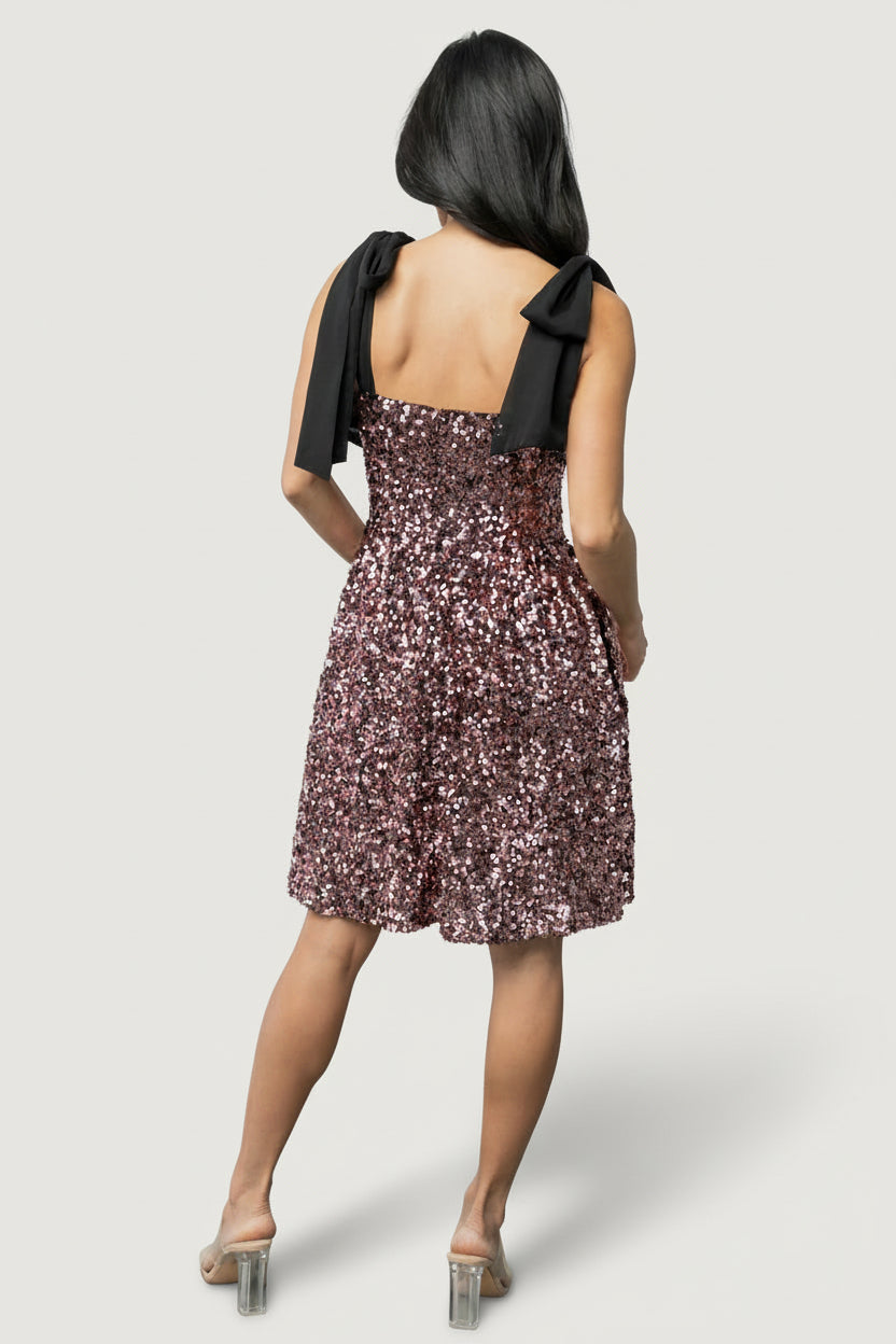 Vega Sequin Short Dress | Mauve