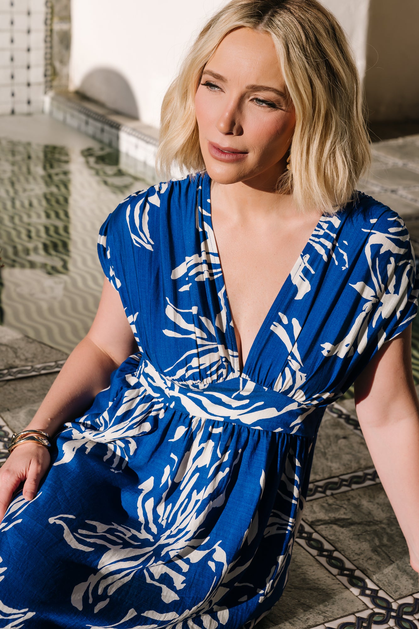 Rosa Midi Dress | Cobalt Print