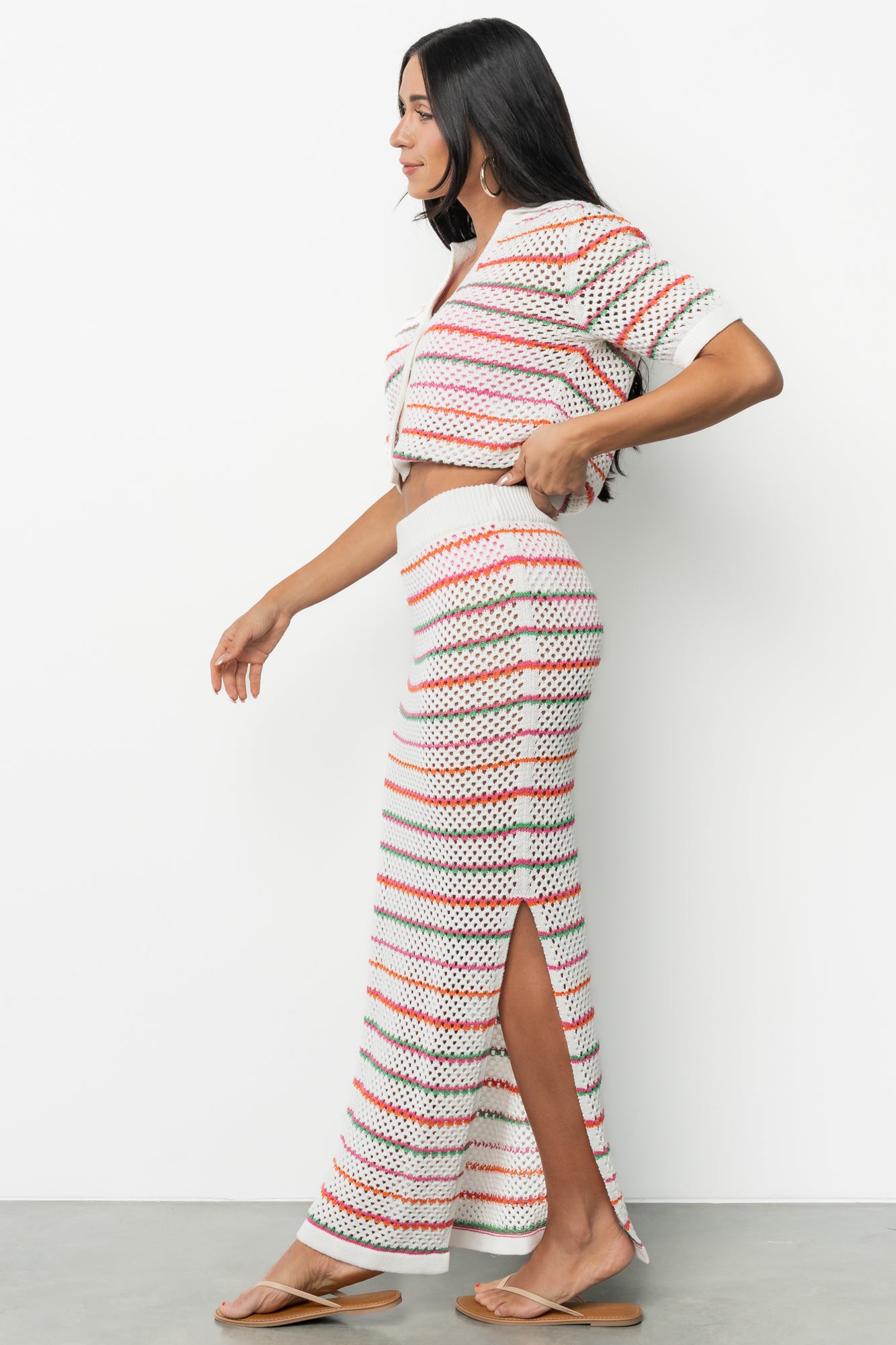 Viento Button Up Cardigan | Multi Stripe