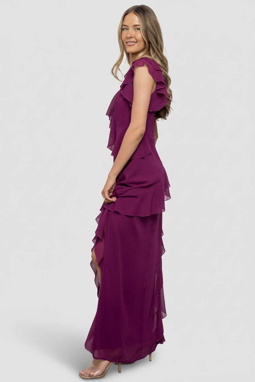 Margaret Ruffle Maxi Dress | Orchid
