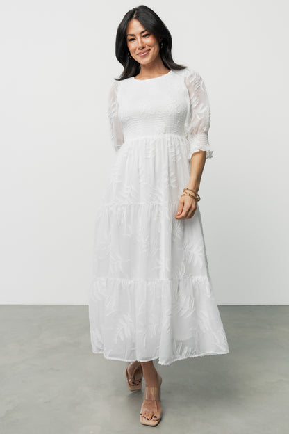 Nellie Smocked Midi Dress | Off White