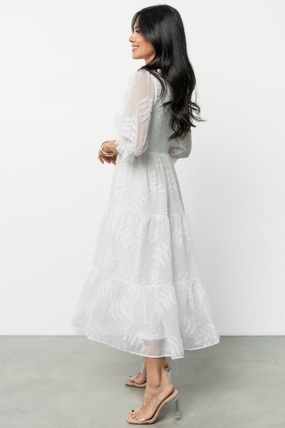 Nellie Smocked Midi Dress | Off White