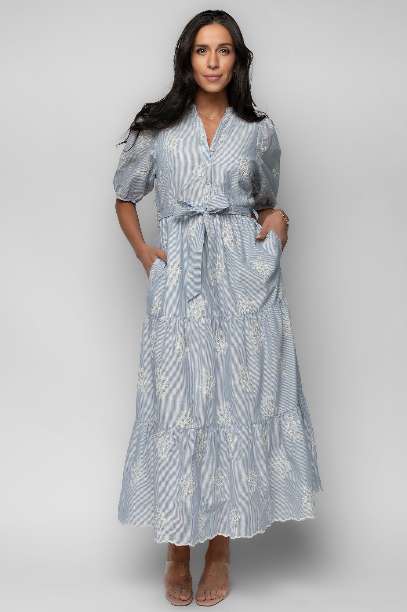 Marguerite Embroidered Dress | Light Blue