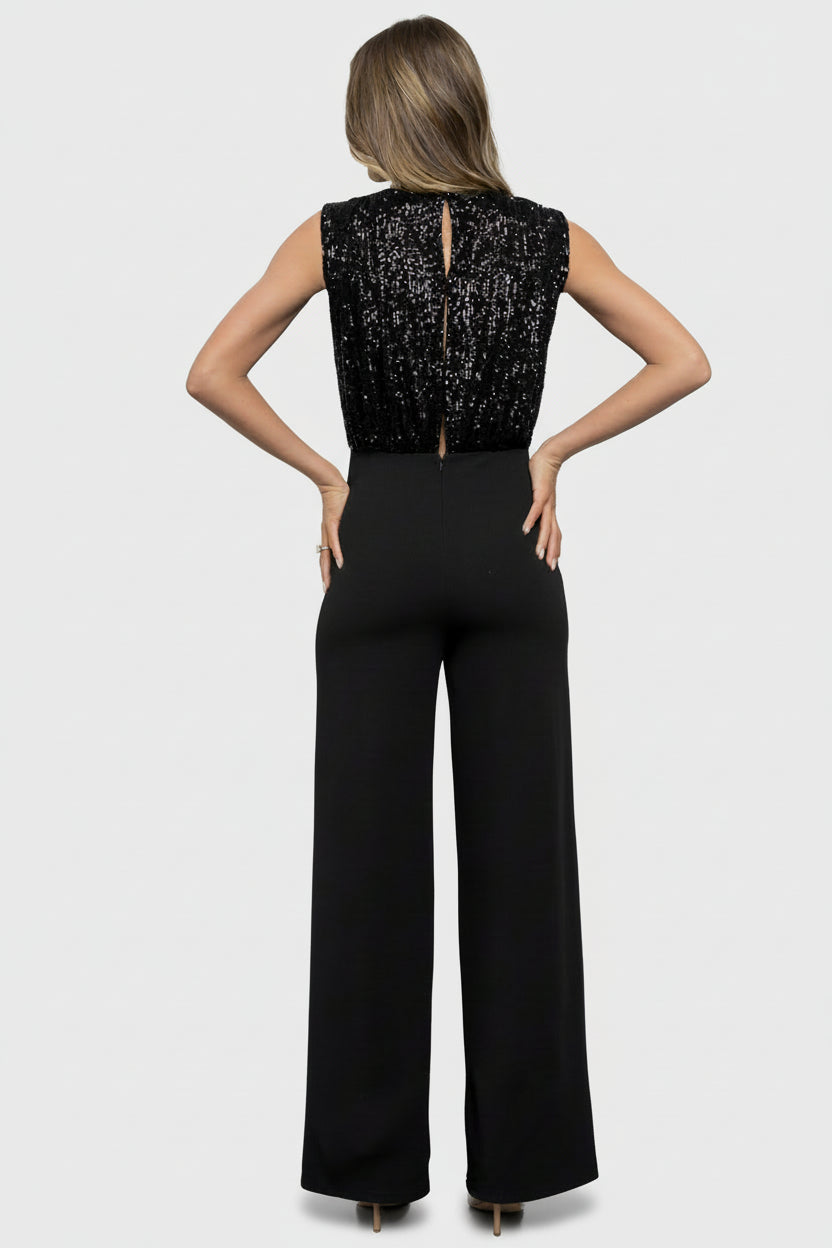 Niya Sequin Jumpsuit | Black