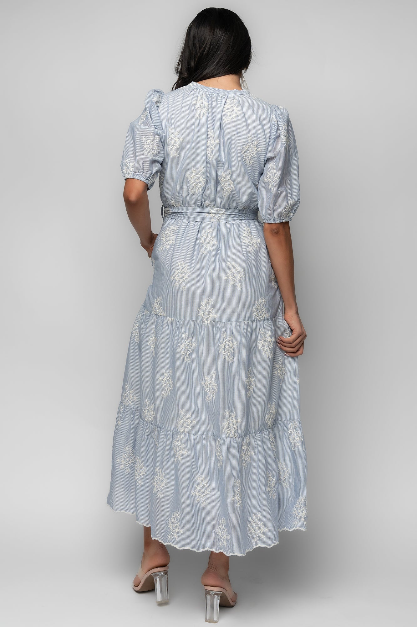 Baltic Born Womens Marguerite Embroidered Dress | Light Blue