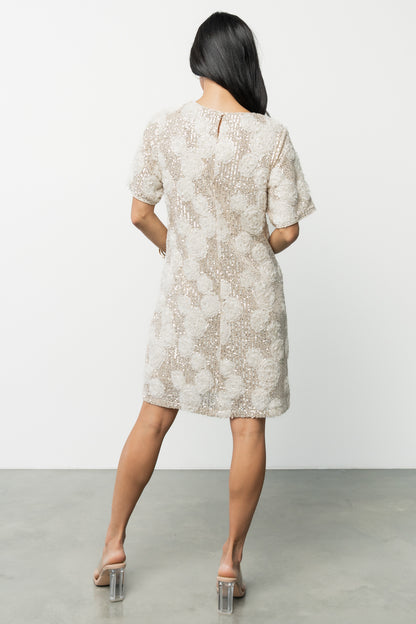 Rhea Sequin Short Dress | Ivory