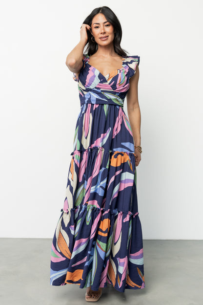 Mercedes Maxi Dress | Tropical Navy Multi