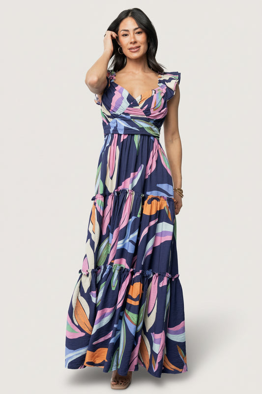 Mercedes Maxi Dress | Tropical Navy Multi