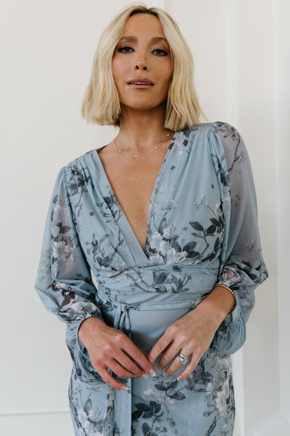 Beckham Maxi Dress | Light Blue Floral