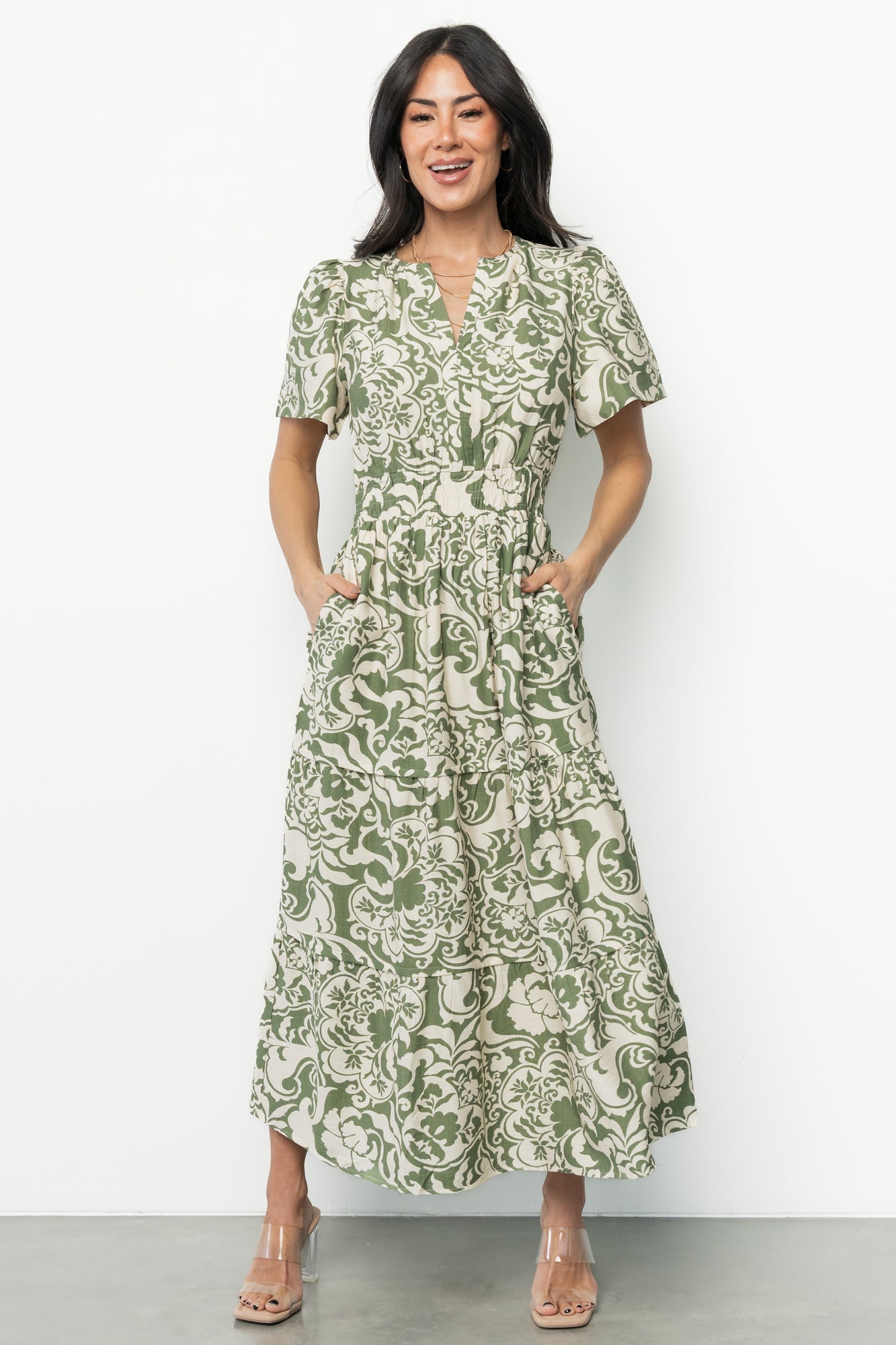Aventura Midi Dress | Green Print