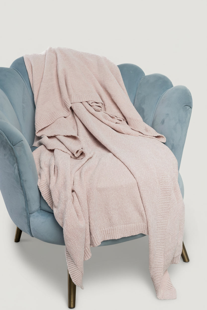 Chrissy Throw Blanket | Pale Blush