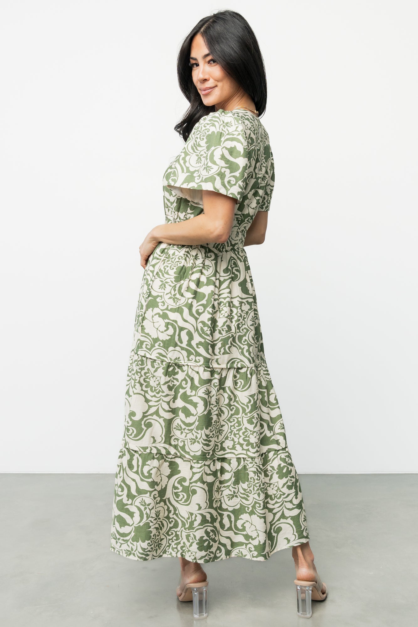 Aventura Midi Dress | Green Print