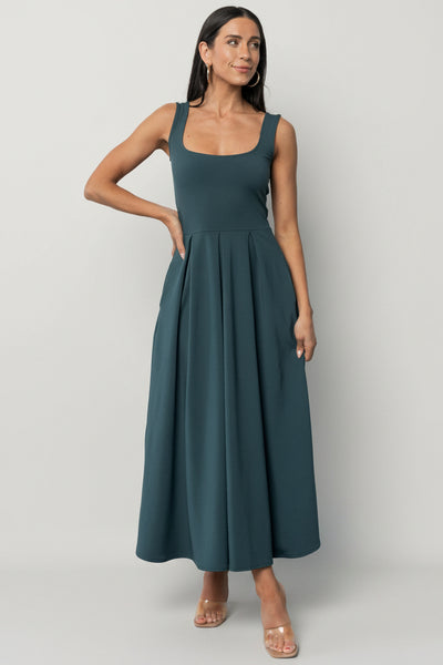 Giavanna Maxi Dress Dark Green Square Neck | Baltic Born M Giavanna Maxi Dress Dark Green Square Neck | Baltic Born M