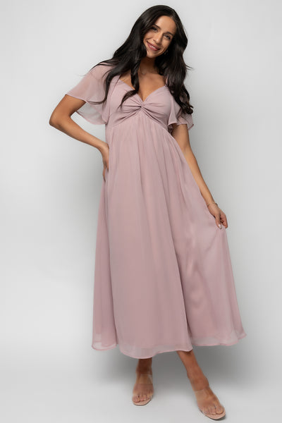 Baltic Born Womens Nora Midi Dress | Dusty Mauve