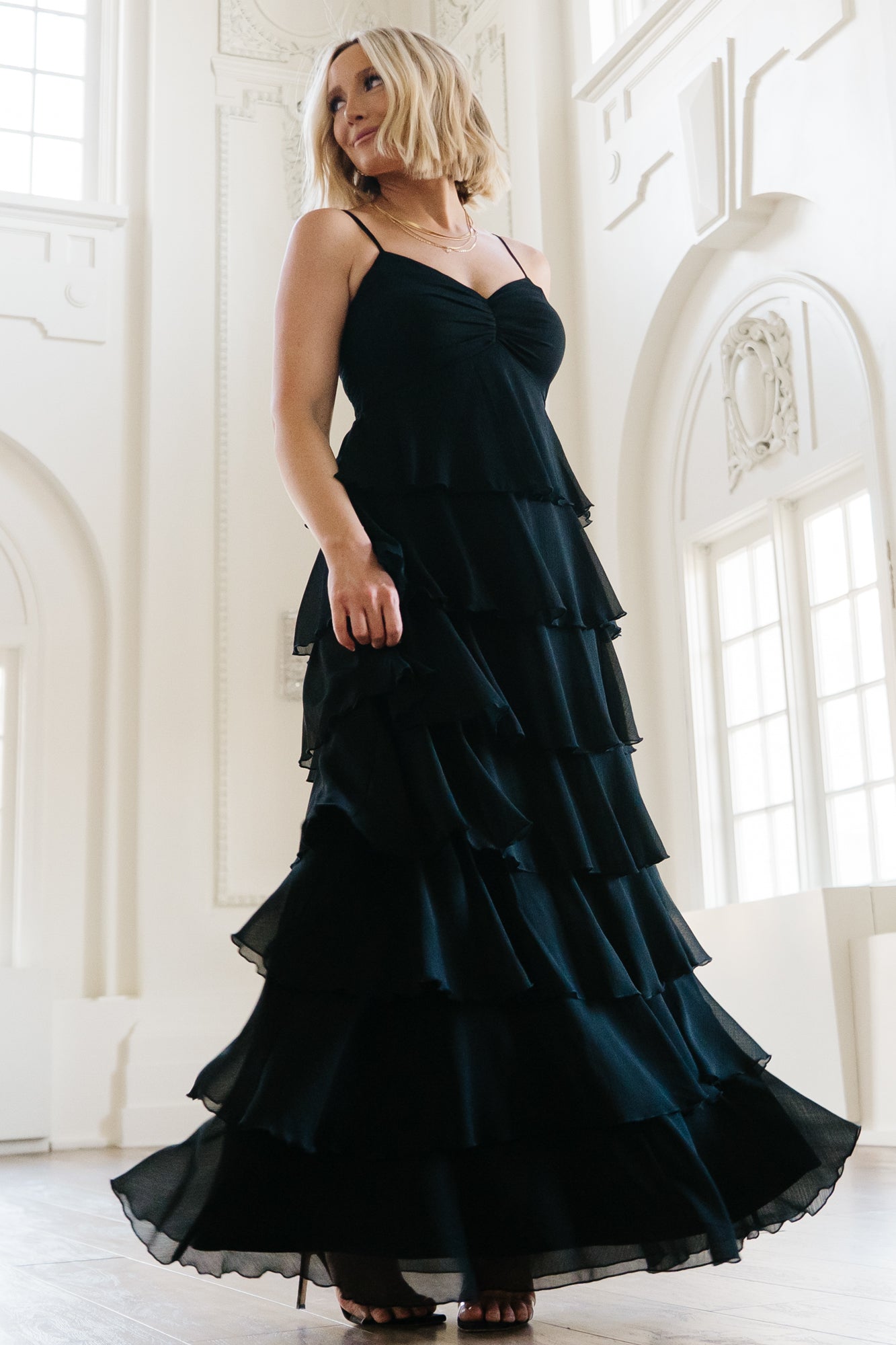 Tiana Tiered Maxi Dress | Black