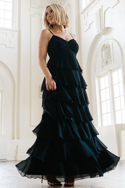 Tiana Tiered Maxi Dress | Black
