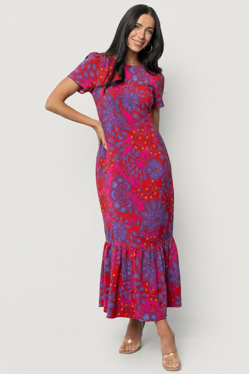 Gwen Maxi Dress | Fuchsia Print