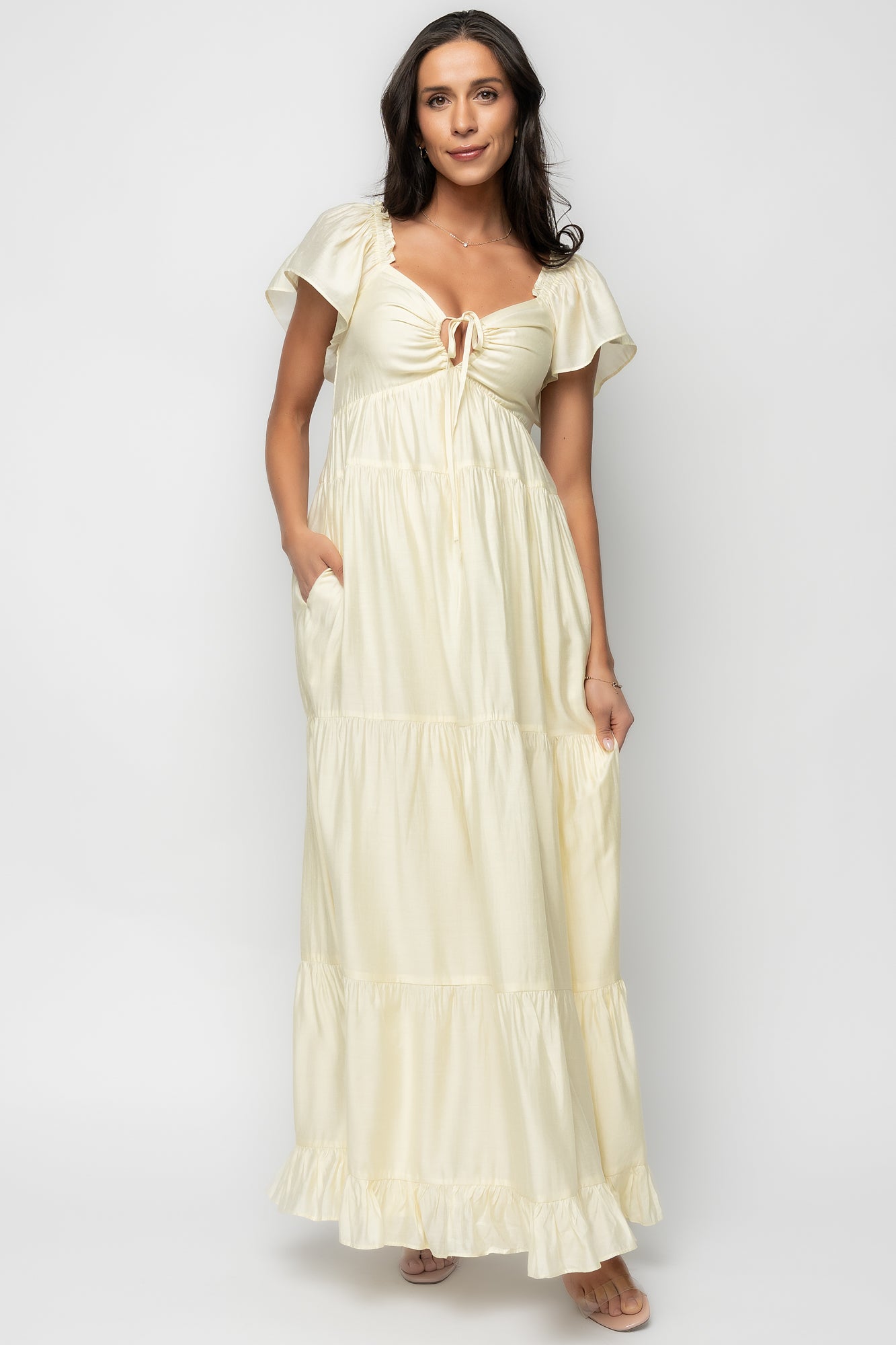 Agatha Maxi Dress | Pale Yellow