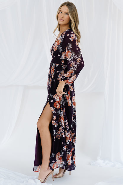 Adira Maxi Dress | Plum Floral