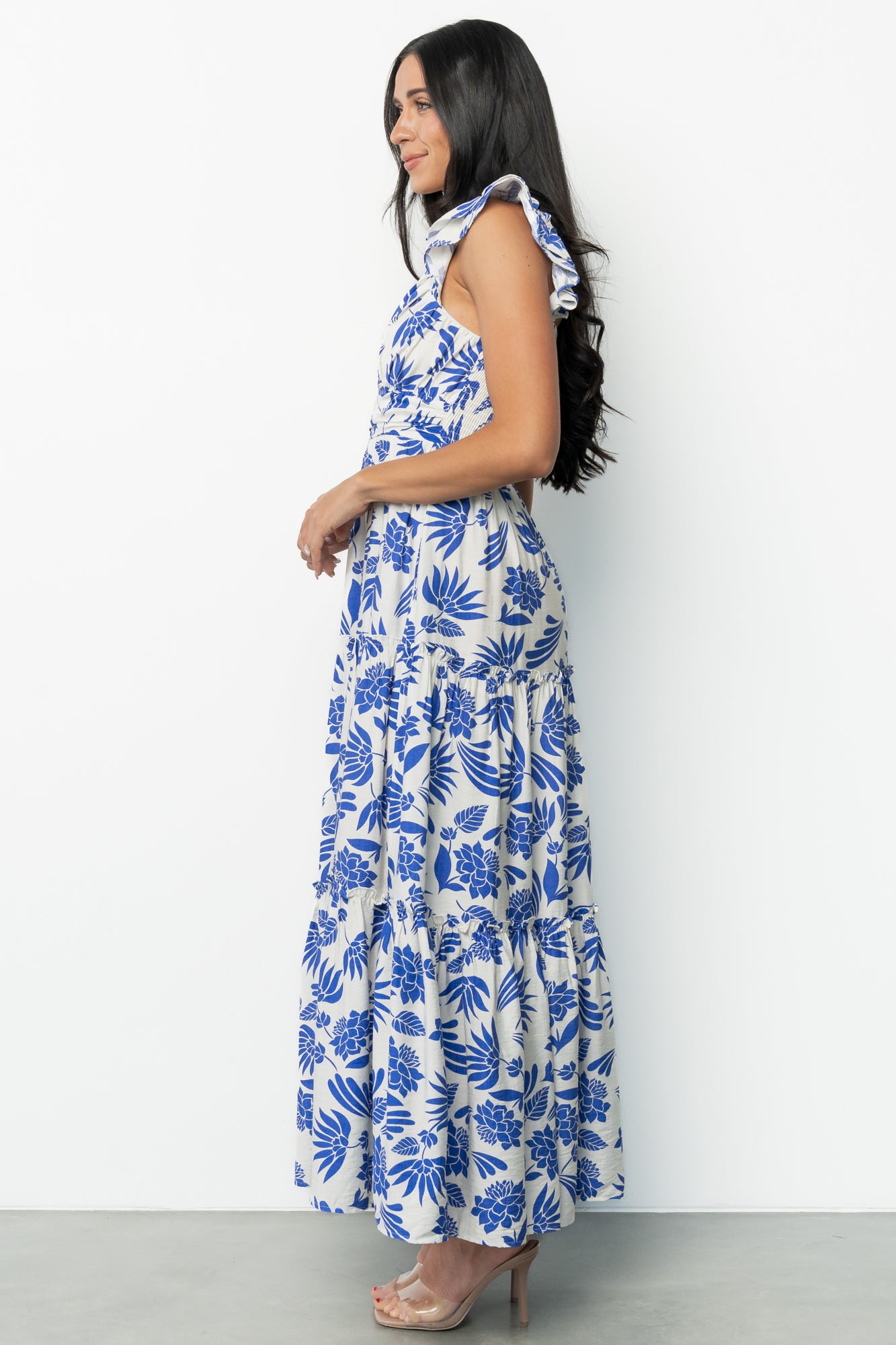 Mercedes Maxi Dress | Blue + Off White