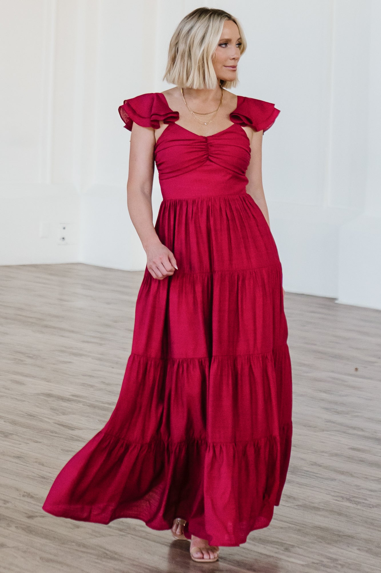 Baltic Born Womens Vivianne Maxi Dress | Deep Red Baltic Born Womens Vivianne Maxi Dress | Deep Red