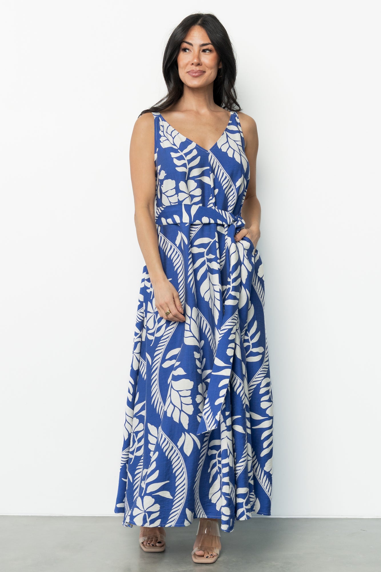 Sofía Maxi Dress | Cobalt + White