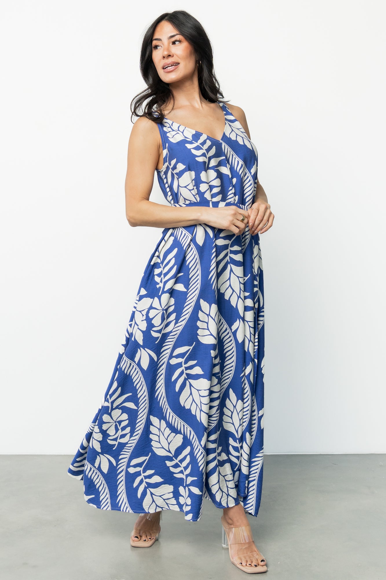 Sofía Maxi Dress | Cobalt + White