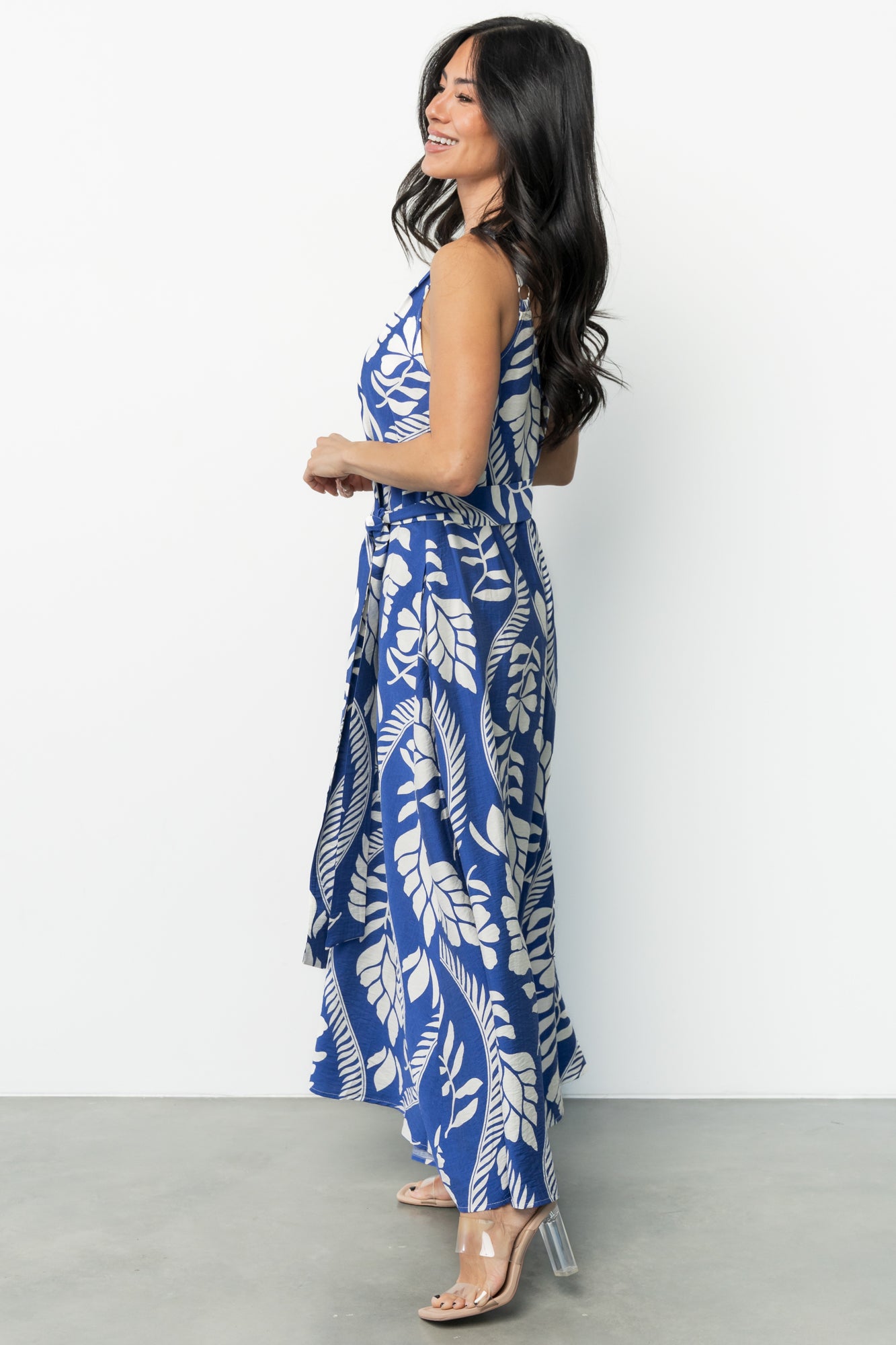 Sofía Maxi Dress | Cobalt + White