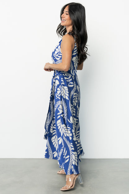 Sofía Maxi Dress | Cobalt + White