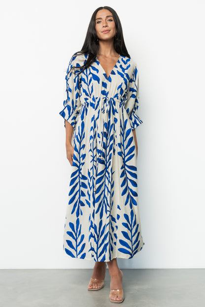 Málaga Midi Dress | Cobalt Print