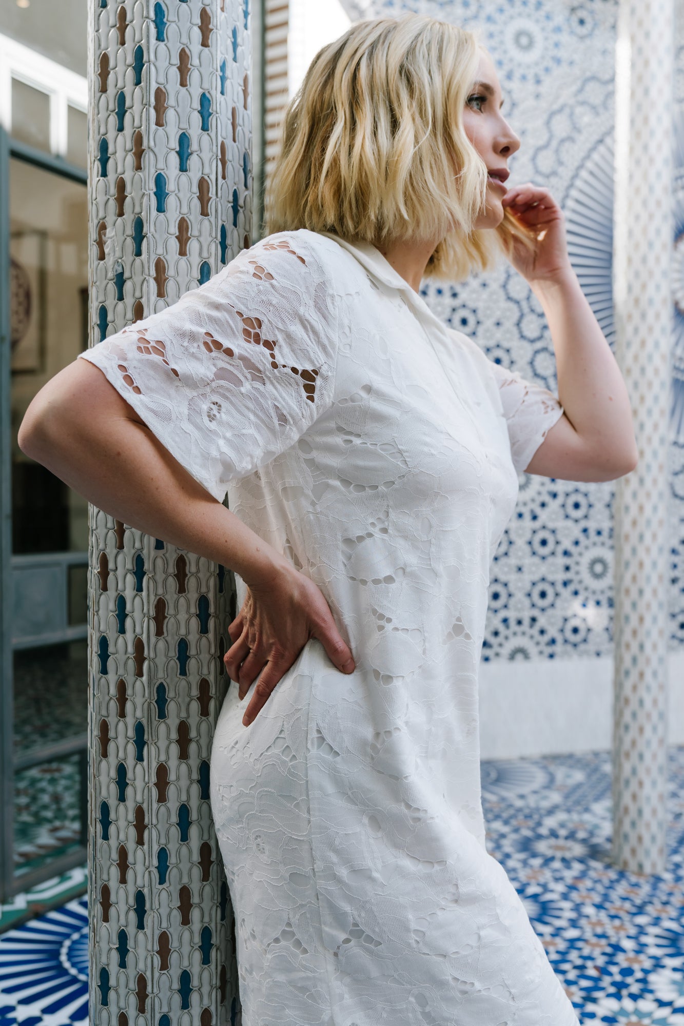 Baltic Born Womens Calida Lace Dress | Off White | Size: XL Baltic Born Womens Calida Lace Dress | Off White | Size: XL