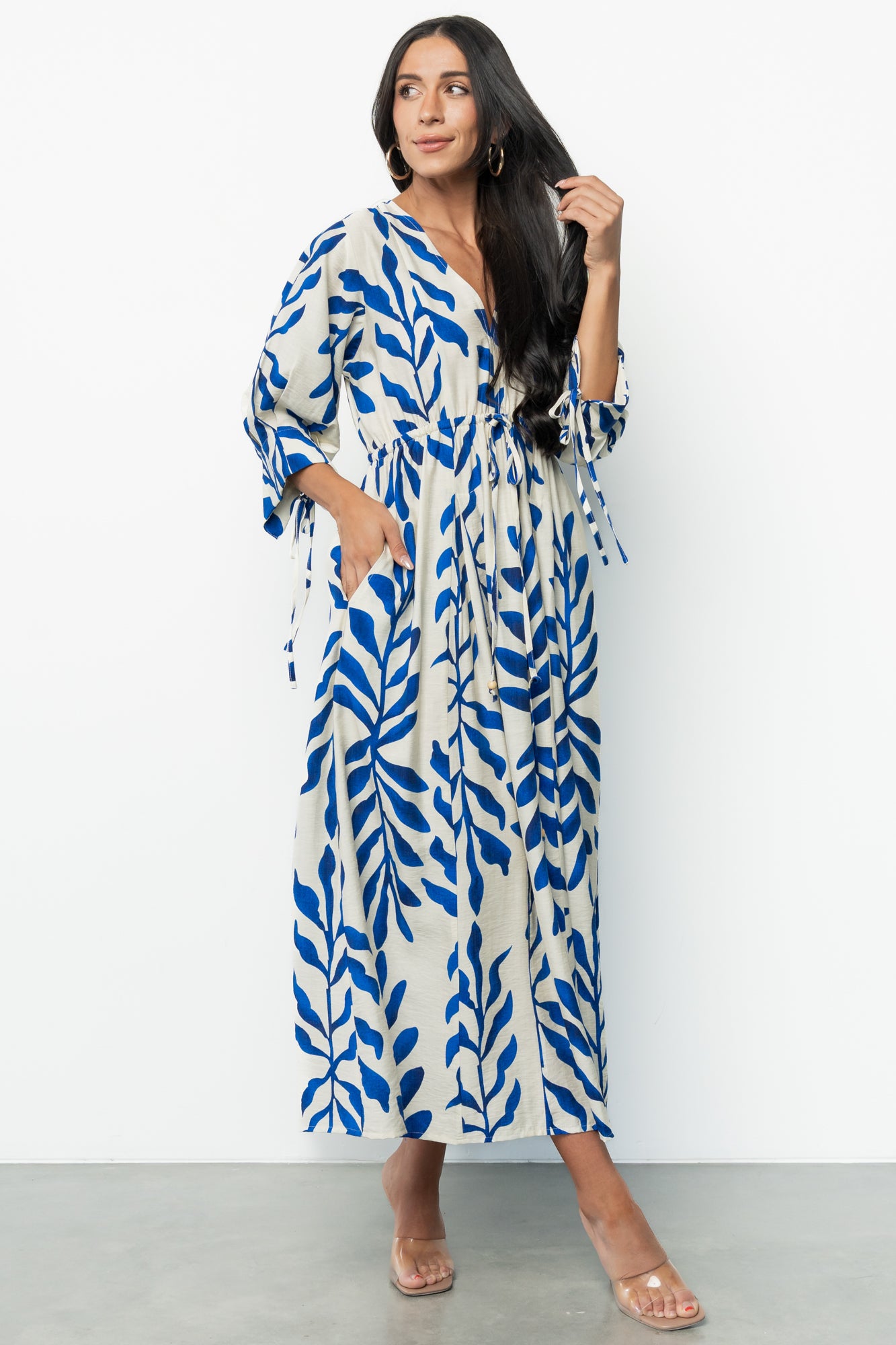 Málaga Midi Dress | Cobalt Print