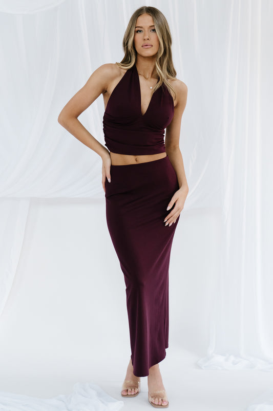 Zaria Halter Two Piece Set | Mulberry