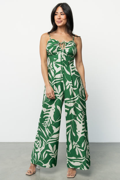 Linda Jumpsuit | Green Print