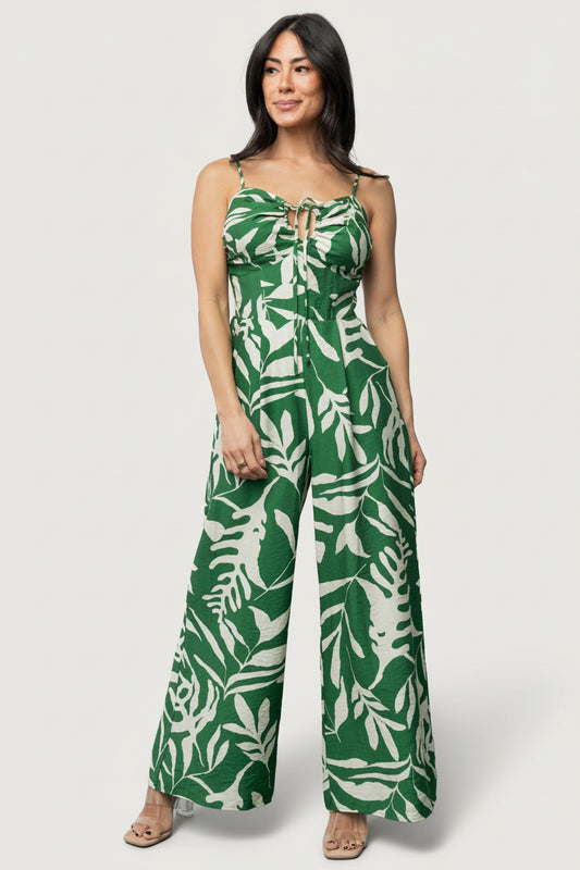 Linda Jumpsuit | Green Print